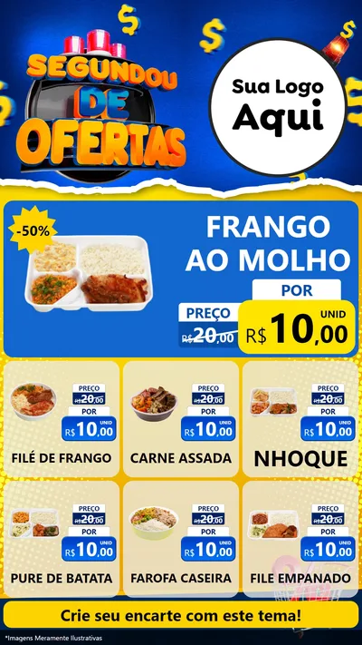 Modelo de Rede Social para Stories com o tema Segundou de Ofertas para Restaurante