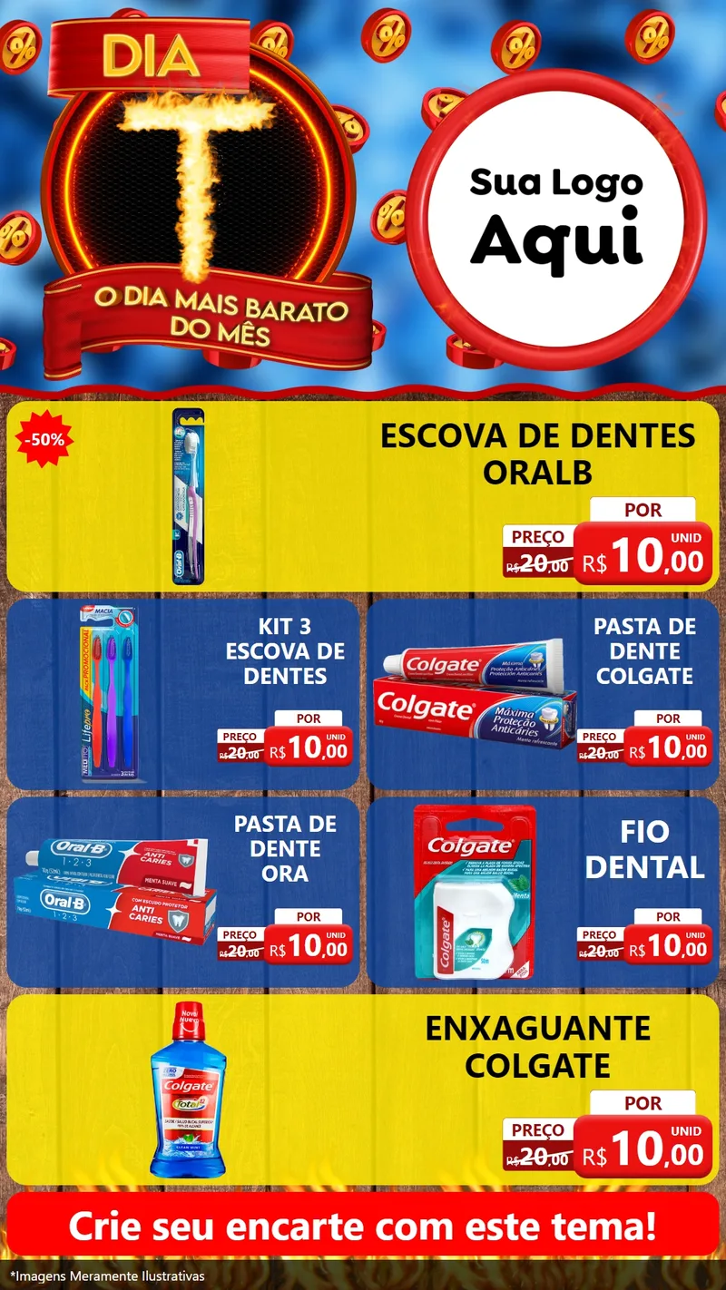 Modelo de TV para TV Vertical com o tema Dia T - O Dia Mais Barato Do Mês para Higiene Pessoal