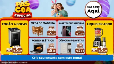 Modelo de TV para TV Horizontal com o tema Páscoa Especial para Móveis e Eletro