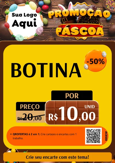 Modelo de Cartaz para Cartaz A4 Vertical com o tema Promoção Páscoa para Agropecuária