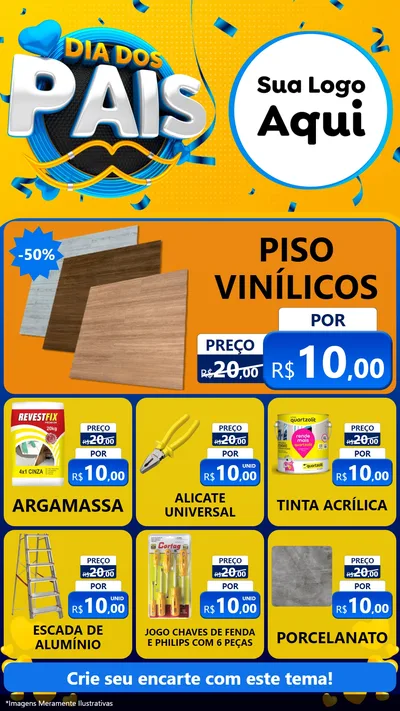 Modelo de Rede Social para Stories com o tema Dia dos Pais para Material para Construção