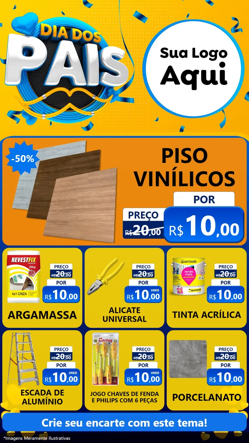 Modelo de Rede Social para Stories com o tema Dia dos Pais para Material para Construção