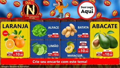 Modelo de TV para TV Horizontal com o tema Dia N - O Dia Mais Barato Do Mês para Hortifrúti