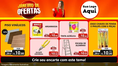 Modelo de TV para TV Horizontal com o tema Janeiro de Ofertas para Material para Construção