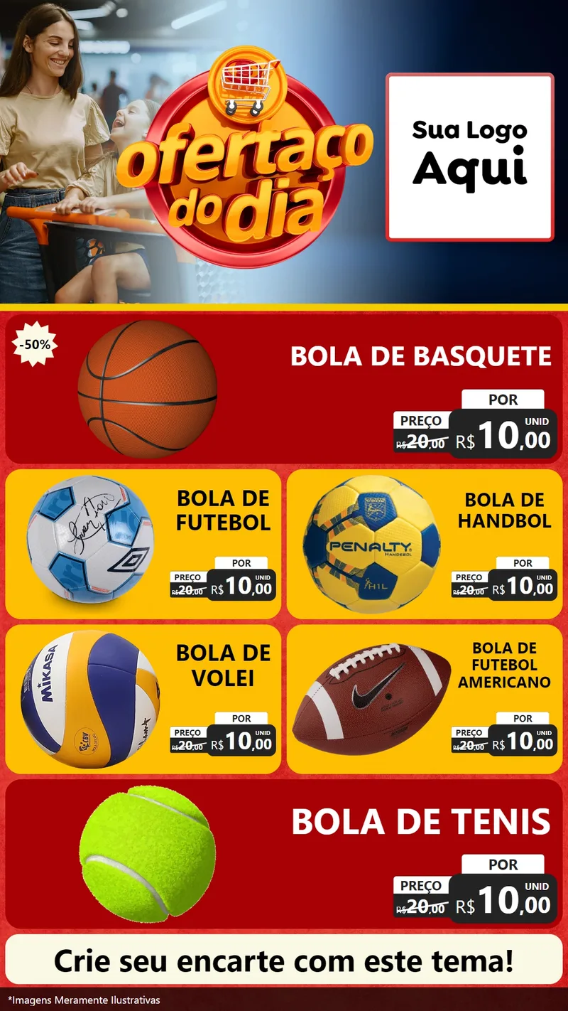 Modelo de TV para TV Vertical com o tema Ofertaço Do Dia para Artigos Esportivos