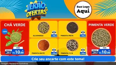 Modelo de TV para TV Horizontal com o tema Verão de Ofertas para Produtos Naturais