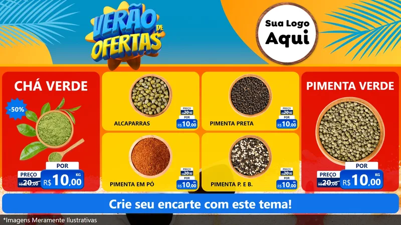Modelo de TV para TV Horizontal com o tema Verão de Ofertas para Produtos Naturais