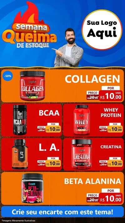 Modelo de TV para TV Vertical com o tema Semana Queima de Estoque para Suplementos alimentares