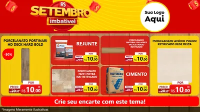 Modelo de TV para TV Horizontal com o tema Setembro Imbatível para Pisos e revestimentos