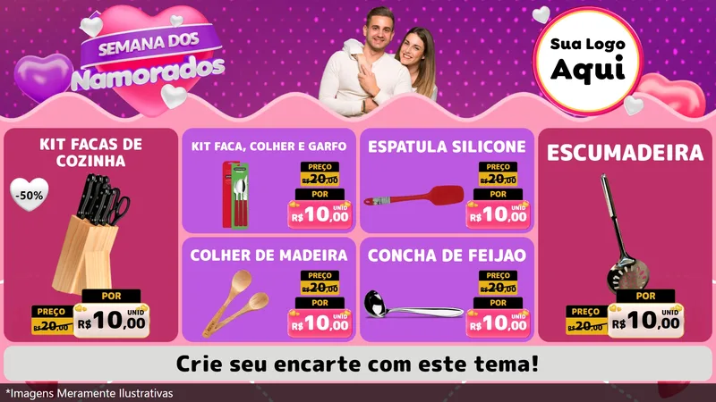 Modelo de TV para TV Horizontal com o tema Semana dos Namorados para Utilidades Domésticas