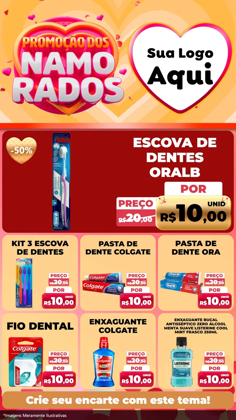 Modelo de Rede Social para Stories com o tema Promoção dos Namorados para Higiene Pessoal