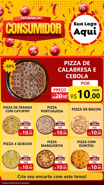 Modelo de Rede Social para Stories com o tema Semana do Consumidor para Pizzaria