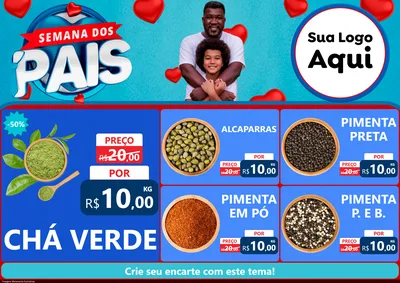 Modelo de Encarte para Encarte A4 Horizontal com o tema Semana Dos Pais para Produtos Naturais