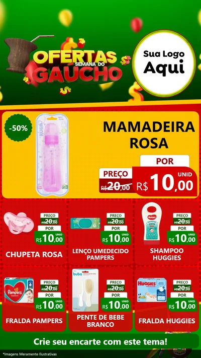 Modelo de Rede Social para Stories com o tema Ofertas Semana Do Gaúcho para Bebês