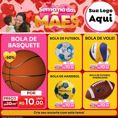 Modelo de Rede Social para Feed Facebook com o tema Semana Das Mães para Artigos Esportivos