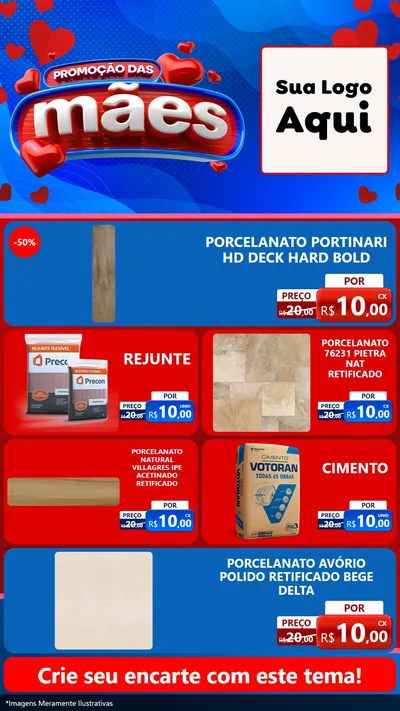 Modelo de TV para TV Vertical com o tema Promoção das Mães para Pisos e revestimentos