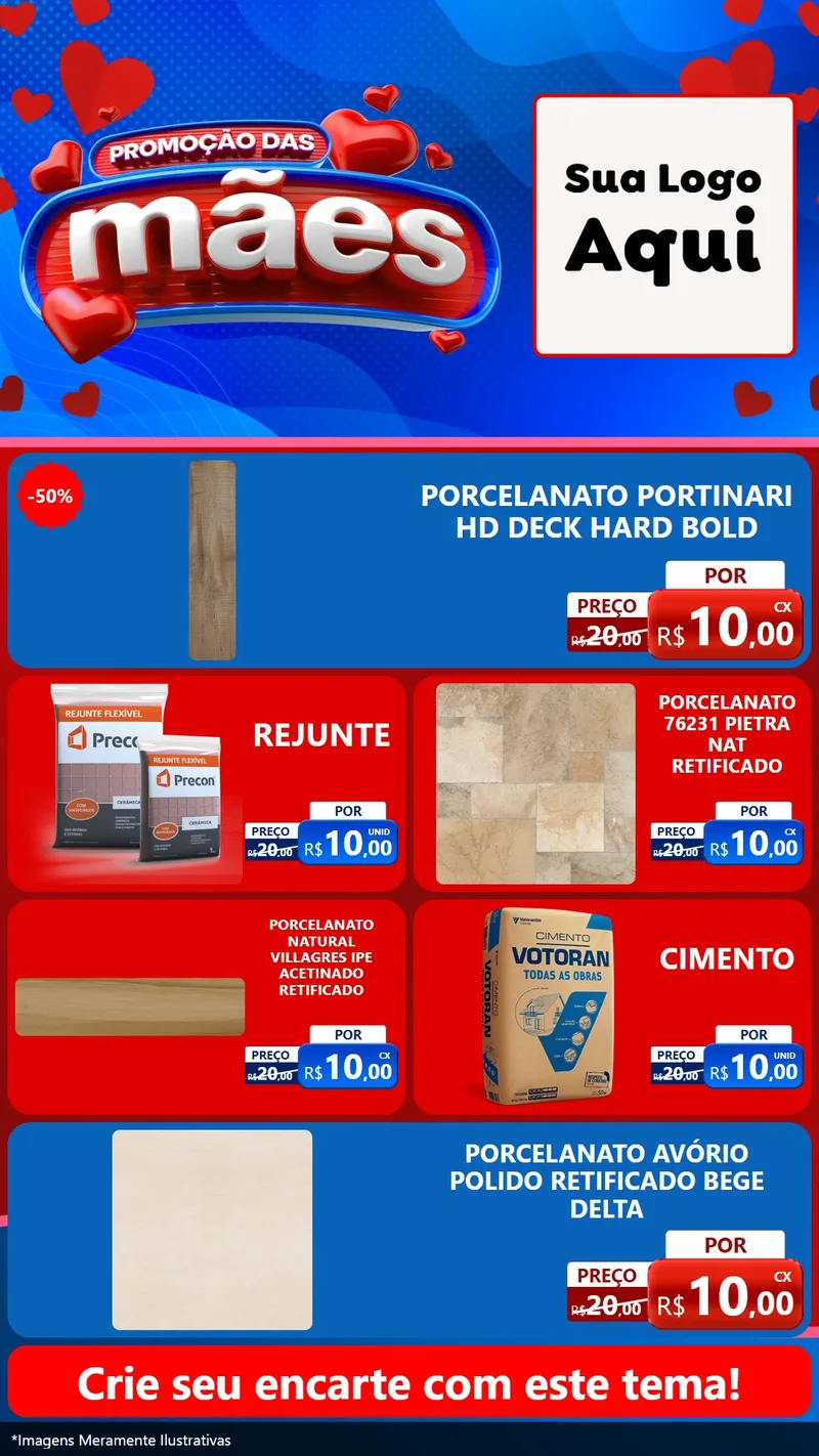 Modelo de TV para TV Vertical com o tema Promoção das Mães para Pisos e revestimentos