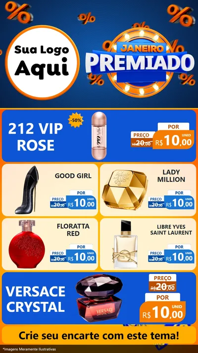 Modelo de TV para TV Vertical com o tema Janeiro Premiado para Perfumes