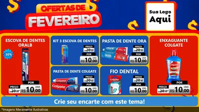Modelo de TV para TV Horizontal com o tema Ofertas de Fevereiro para Higiene Pessoal