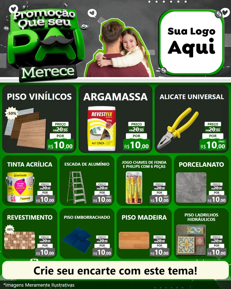 Modelo de Rede Social para Feed Instagram com o tema Promoção Que seu Pai Merece para Material para Construção