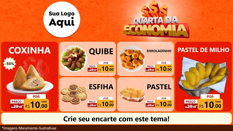 Modelo de TV para TV Horizontal com o tema Quarta da Economia para Salgadaria