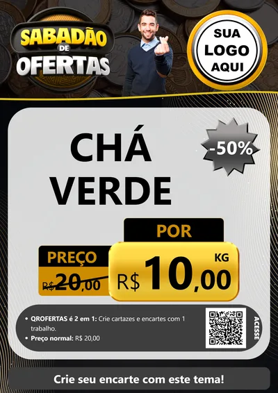 Modelo de Cartaz para Cartaz A4 Vertical com o tema Sabadão de Ofertas para Produtos Naturais