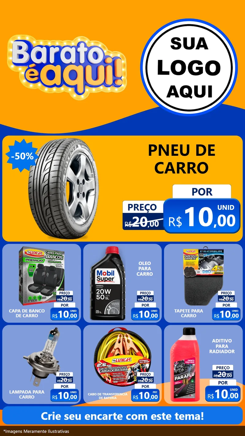 Modelo de Rede Social para Stories com o tema Barato é aqui para Auto peças