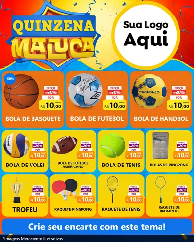 Modelo de Rede Social para Feed Instagram com o tema Quinzena Maluca para Artigos Esportivos