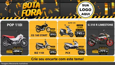 Modelo de TV para TV Horizontal com o tema Bota Fora para Concessionaria de Motos