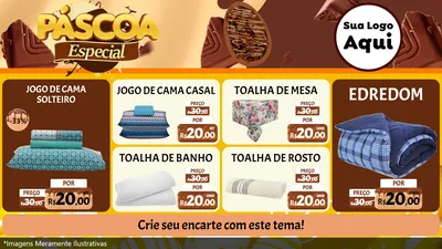Modelo de TV para TV Horizontal com o tema Páscoa Especial para Cama, Mesa e Banho