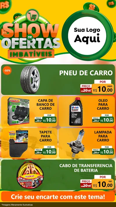 Modelo de TV para TV Vertical com o tema Show de Ofertas Imbatíveis para Auto peças
