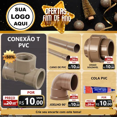 Modelo de Rede Social para Feed Facebook com o tema Ofertas de Fim de Ano para Tubos e conexões
