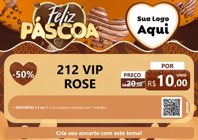 Modelo de Cartaz para Cartaz A4 Horizontal com o tema Feliz Páscoa para Perfumes