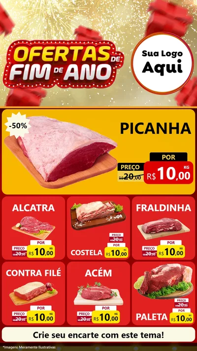 Modelo de Rede Social para Stories com o tema Ofertas de Fim de Ano para Açougue