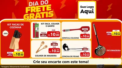 Modelo de TV para TV Horizontal com o tema Dia do Frete Grátis para Utilidades Domésticas
