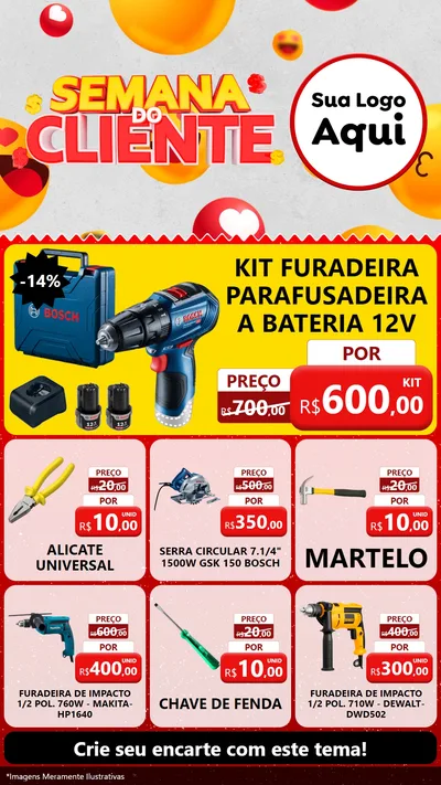 Modelo de Rede Social para Stories com o tema Semana do Cliente para Maquinas e Ferramentas