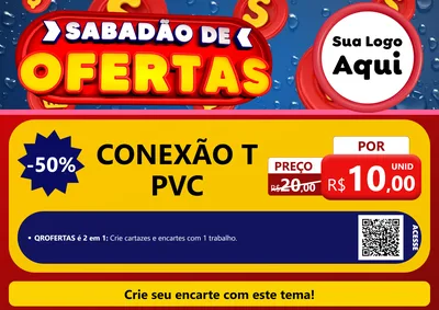 Modelo de Cartaz para Cartaz A4 Horizontal com o tema Sabadão de Ofertas para Tubos e conexões