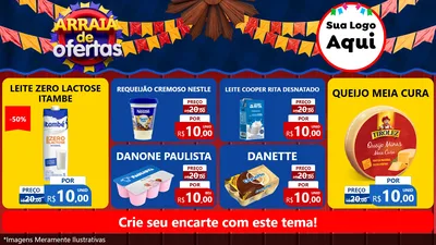 Modelo de TV para TV Horizontal com o tema Arraiá de Ofertas para Frios e Laticínios