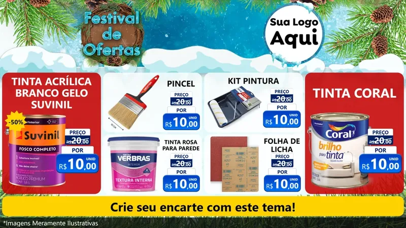 Modelo de TV para TV Horizontal com o tema Festival de Ofertas - Inverno para Tintas e Ferramentas
