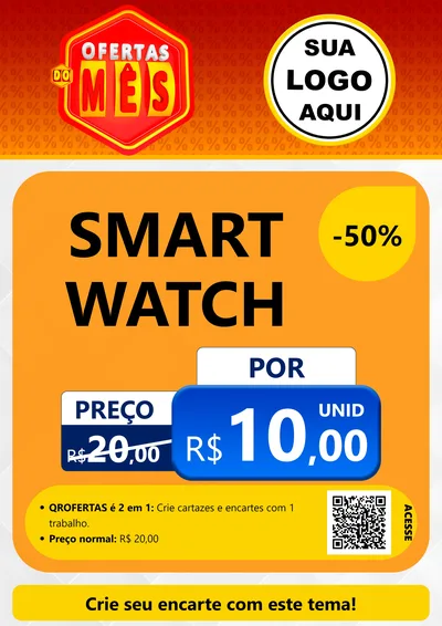 Modelo de Cartaz para Cartaz A4 Vertical com o tema Ofertas do Mês para Informática