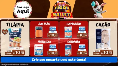 Modelo de TV para TV Horizontal com o tema O Coelho Ficou Maluco - Páscoa para Peixaria
