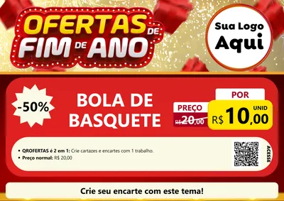 Modelo de Cartaz para Cartaz A4 Horizontal com o tema Ofertas de Fim de Ano para Artigos Esportivos