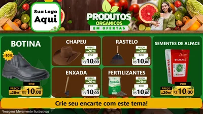 Modelo de TV para TV Horizontal com o tema Produtos Orgânicos em Ofertas para Agropecuária