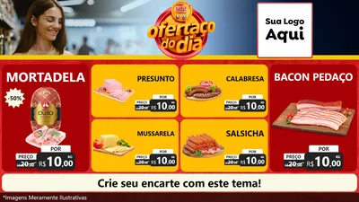 Modelo de TV para TV Horizontal com o tema Ofertaço Do Dia para Frios e Laticínios