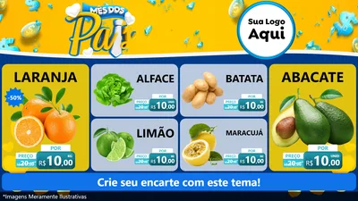 Modelo de TV para TV Horizontal com o tema Mês dos Pais para Hortifrúti