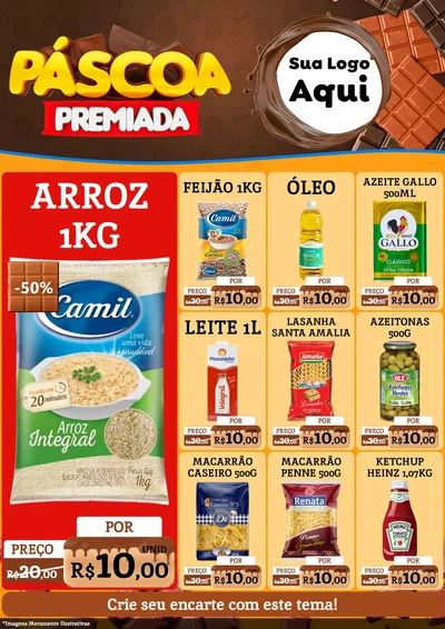 Modelo de Encarte para Encarte A4 Vertical com o tema Páscoa Premiada para Supermercado