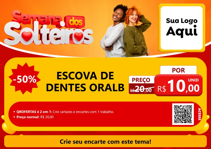 Modelo de Cartaz para Cartaz A4 Horizontal com o tema Semana dos Solteiros para Higiene Pessoal