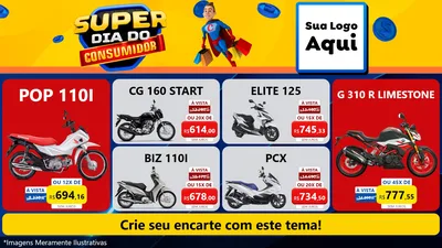 Modelo de TV para TV Horizontal com o tema Super Dia do Consumidor para Concessionaria de Motos