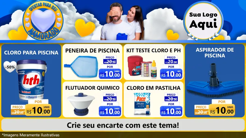 Modelo de TV para TV Horizontal com o tema Ofertas Para Seu Namorado para Produtos para Piscina