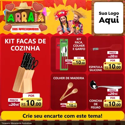Modelo de Rede Social para Feed Facebook com o tema Arraiá Dos Apaixonados - Junina para Utilidades Domésticas